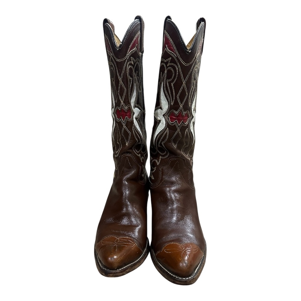 Vintage Unisex Texas cowboys  Brown Western Boots size‎ 6.5D